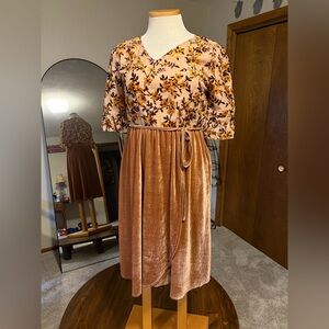 RooLee Stretch Velvet Dress
Golden Brown XL